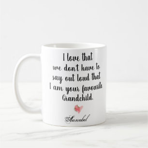 Modern favourite Grandchild, funny, quirky Coffee Mug