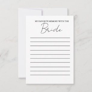 Modern Favourite memory with the bride game card
