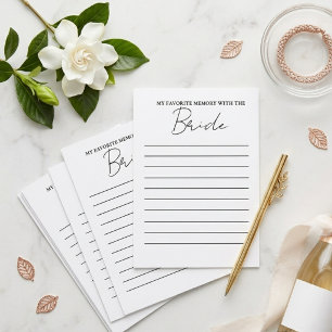 Modern Favourite memory with the bride game card