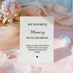 Modern Favourite memory with the bride game card  Pedestal Sign