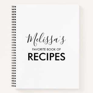 Modern Favourite Recipe Cookbook   White Notebook