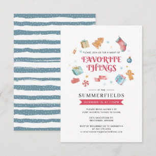 Modern Favourite Things Christmas Holidays Invitation