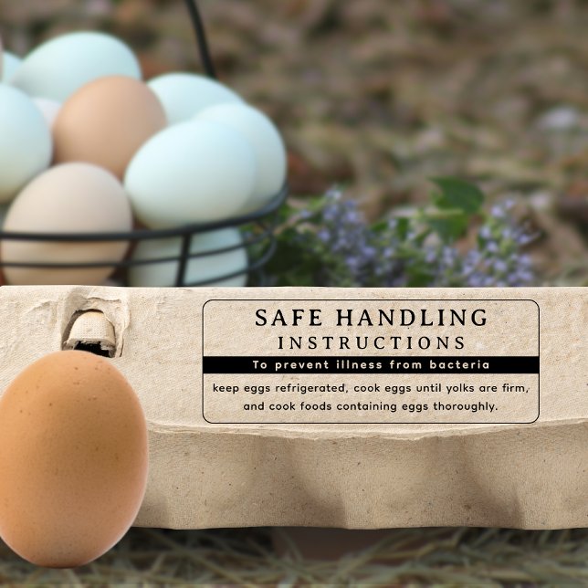 Modern FDA Egg Carton Safe Handling Instructions Rubber Stamp (Modern FDA Egg Carton Safe Handling Instructions rubber stamp)