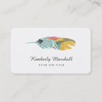 Modern Feather Business Cards / Chalkboard