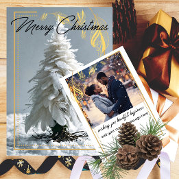 Modern Feather Christmas Tree Holiday Card