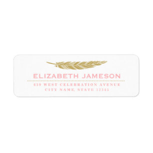 Modern Feather Return Address Label