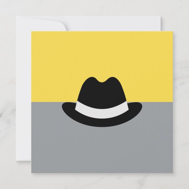 Modern Fedora Colorblock  Card (Front)