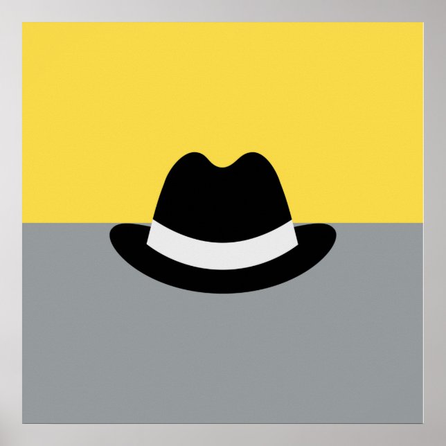 Modern Fedora Colorblock Poster (Front)