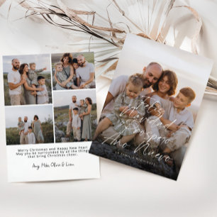 Modern Feliz Navidad Full Photo Script Christmas Holiday Card