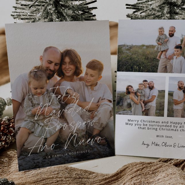 Modern Feliz Navidad Full Photo Script Christmas Holiday Card (Creator Uploaded)