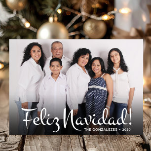 Modern Feliz Navidad Photo Holiday Card