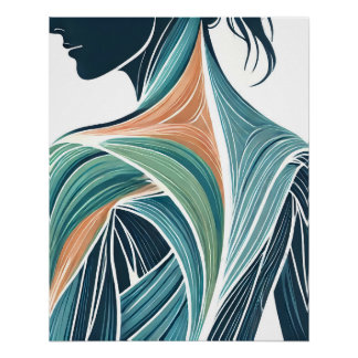 Modern Female Muscle Anatomy Art  Poster