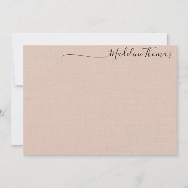 Modern Feminine Black Pink Script Calligraphy name Card (Front)