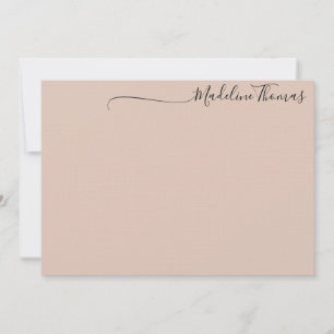 Modern Feminine Black Pink Script Calligraphy name Card