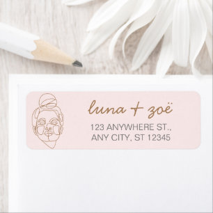 Modern Feminine Blush Pink Business Return Address
