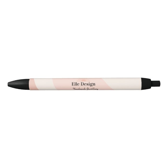 Modern Feminine Blush Pink Professional Logo Black Ink Pen (Front)