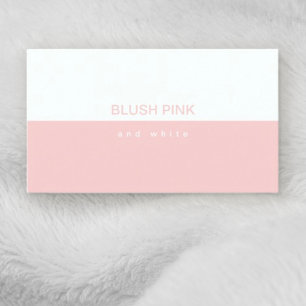 Modern Feminine half-white / half blush pink Business Card