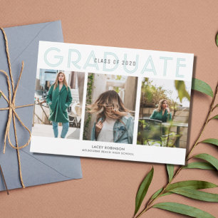 Modern Feminine Photo Teal Graduation
