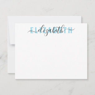 Modern Feminine Script Bold Typography Light Blue Card