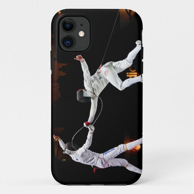 Modern Fencing Sword Fighting Dual Case-Mate iPhone Case (Back)