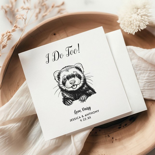 Modern Ferret Wedding Cocktail Napkins  (Creator Uploaded)