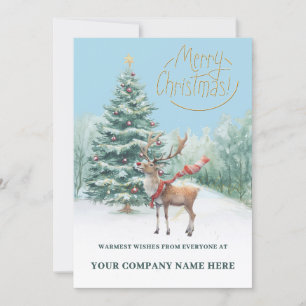 Modern Festive Business Logo QR Holiday Card