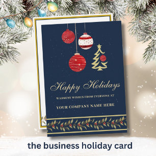 *Modern Festive Business Logo QR Holiday Card