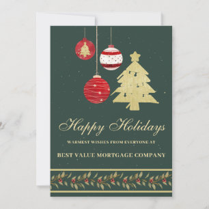 Modern Festive Business Logo QR Holiday Card