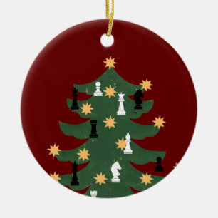 Modern Festive Christmas Chess Tree Ceramic Tree Decoration