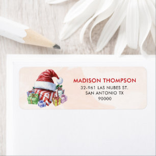 Modern Festive Christmas Party  Return Address