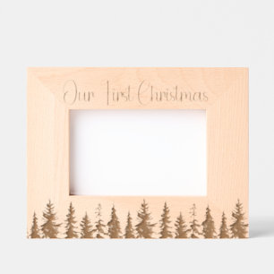 Modern Festive Christmas Tree First Christmas Etched Frames