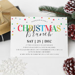 Modern Festive Colourful Christmas Brunch Invitation<br><div class="desc">Invite friends and family along for a Christmas Brunch with this contemporary festive colourful xmas invitation. Featuring a classic white background,  bright bold coloured typo,  cute little circle confetti and a modern template that can easily be customised.</div>