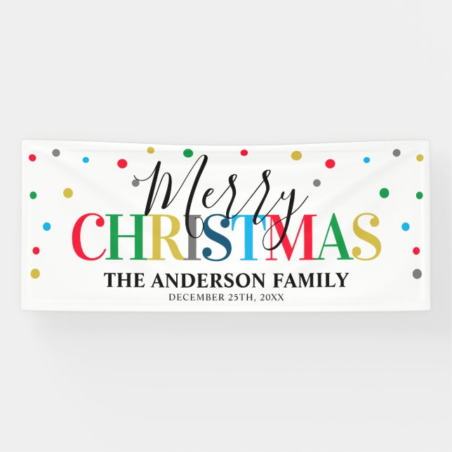 Modern Festive Colourful Christmas Holiday Banner (Horizontal)