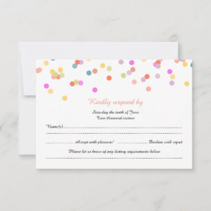 Modern Festive Confetti Wedding RSVP Cards