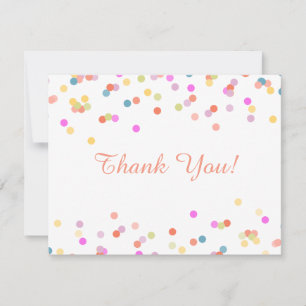 Modern Festive Confetti Wedding Thank You Cards