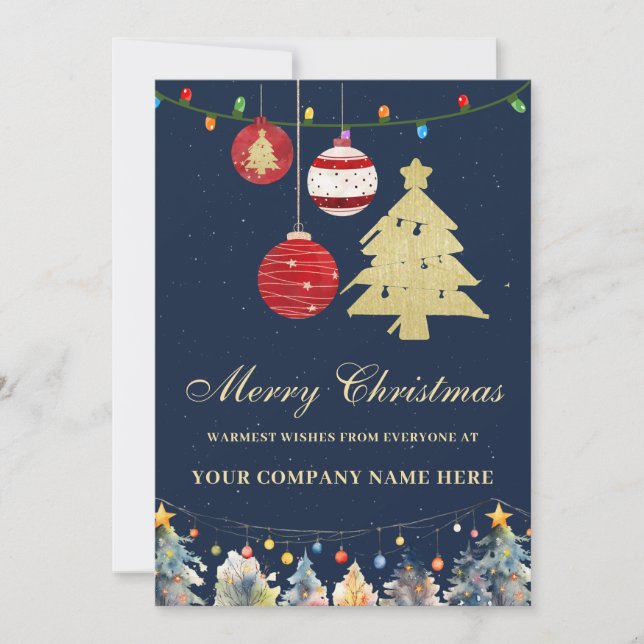 Modern Festive Logo Website Business Holiday card (Front)