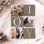Modern Festive Photo collage Christmas Foil Holiday Card<br><div class="desc">Modern Festive 3 Photo collage Christmas Holiday Card</div>