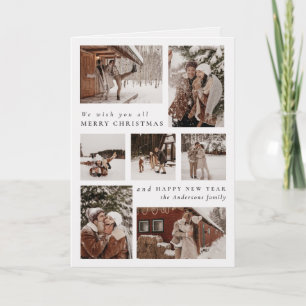 Modern Festive Photo collage Christmas  Folded Card