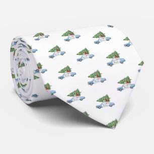 Modern Festive Police Officer Christmas Tree Car Tie