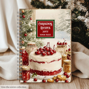 Modern Festive Recipe Notebook With Custom Text