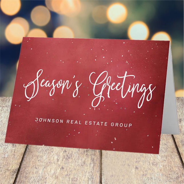 Modern Festive Red Christmas Business Holiday Card (Creator Uploaded)