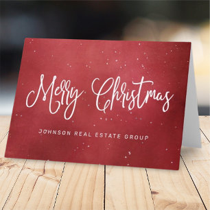 Modern Festive Red Christmas Business Holiday Card