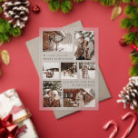 Modern Festive seven Photo collage Christmas   Acrylic Invitations<br><div class="desc">Modern Festive seven Photo collage Christmas HolidayCard</div>