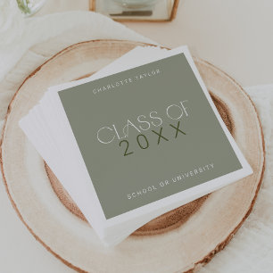Modern Fete Green Class Year Graduation Napkin