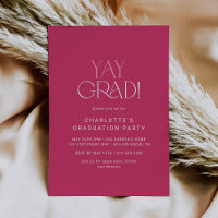 Modern Fete | Hot Pink Yay Grad Graduation Party