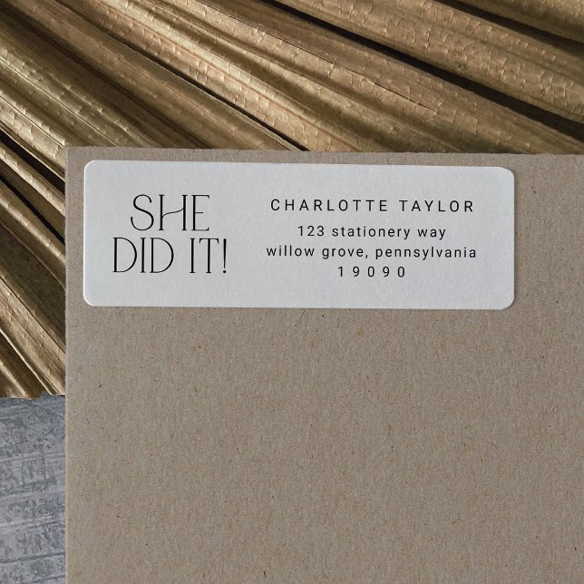 Modern Fete | Minimal She Did It Graduation Return (Creator Uploaded)