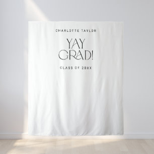 Modern Fete Yay Grad Graduation Photo Backdrop Tapestry