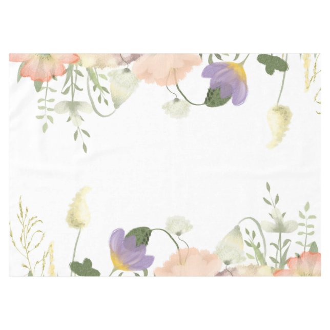 Modern Field Flowers Floral Tablecloth (Front (Horizontal))