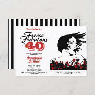 Modern FIERCE FABULOUS & 40 Stylish Birthday Invitation