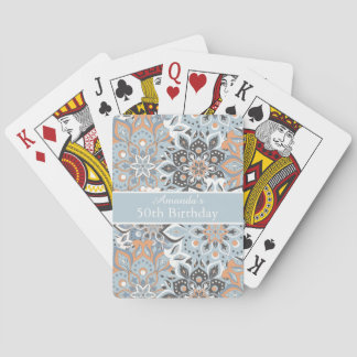 Modern Fifty 50th Birthday Bohemian Mandala Playing Cards